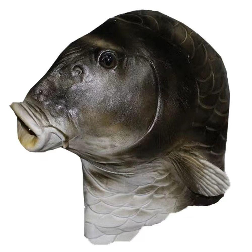 Funny Realistic Carp Mask Realistic Fish Latex Mask Animal Fish Head Mask Prank Events