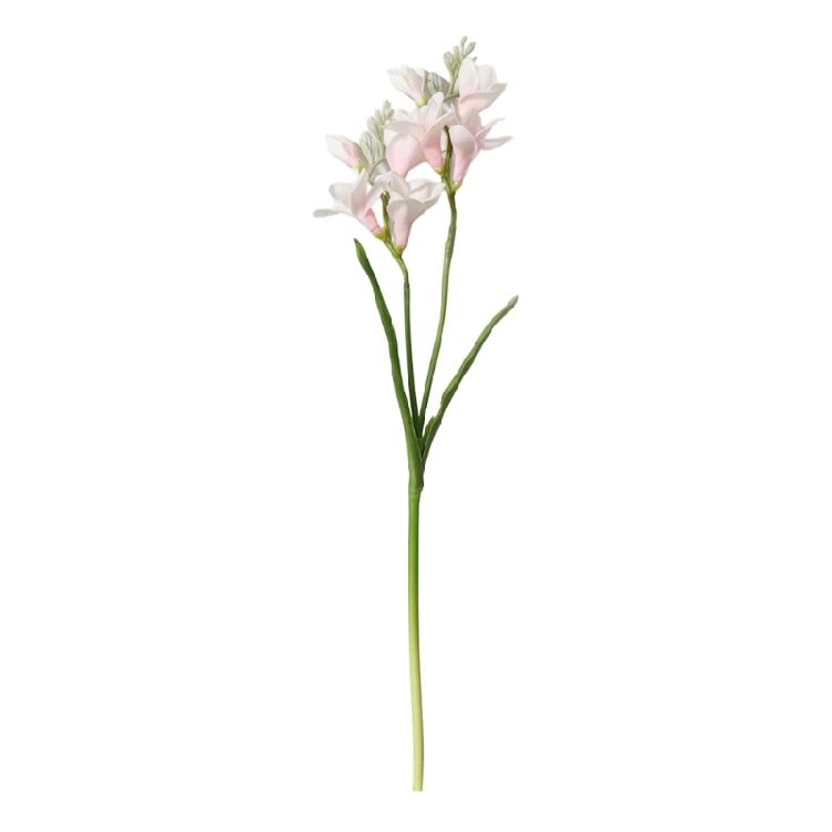 

Simulation Freesia Flower Artificial PU Flower With Flexible Iron Wire for Tabletop Bookshelf Display Wedding Decoration рожевий