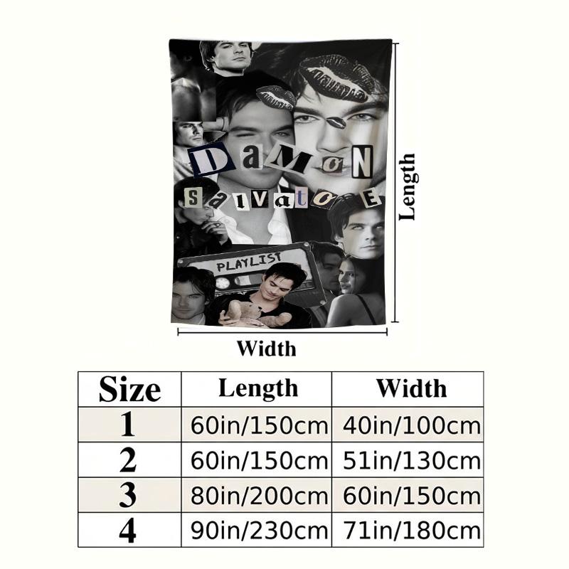 Damon Salvatore Wall Tapestry Aesthetic Wall Hanging Printed Fabric Blanket Decorative Tapestries For Bedroom Living Room Home Decor