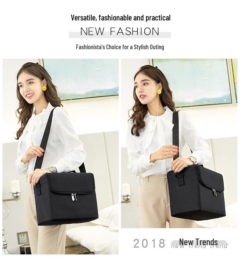 Luxurious Waterproof Makeup & Nail Art Storage Bag - Large Capacity, Multi-Functional Beauty Tool Box