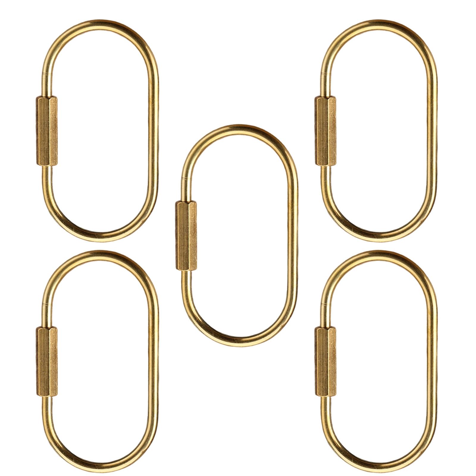 Set of 5 Fashion Copper Keychain Charm Keyring Hook Keychain Accessories Perfect for Outdoor Projects and Collector