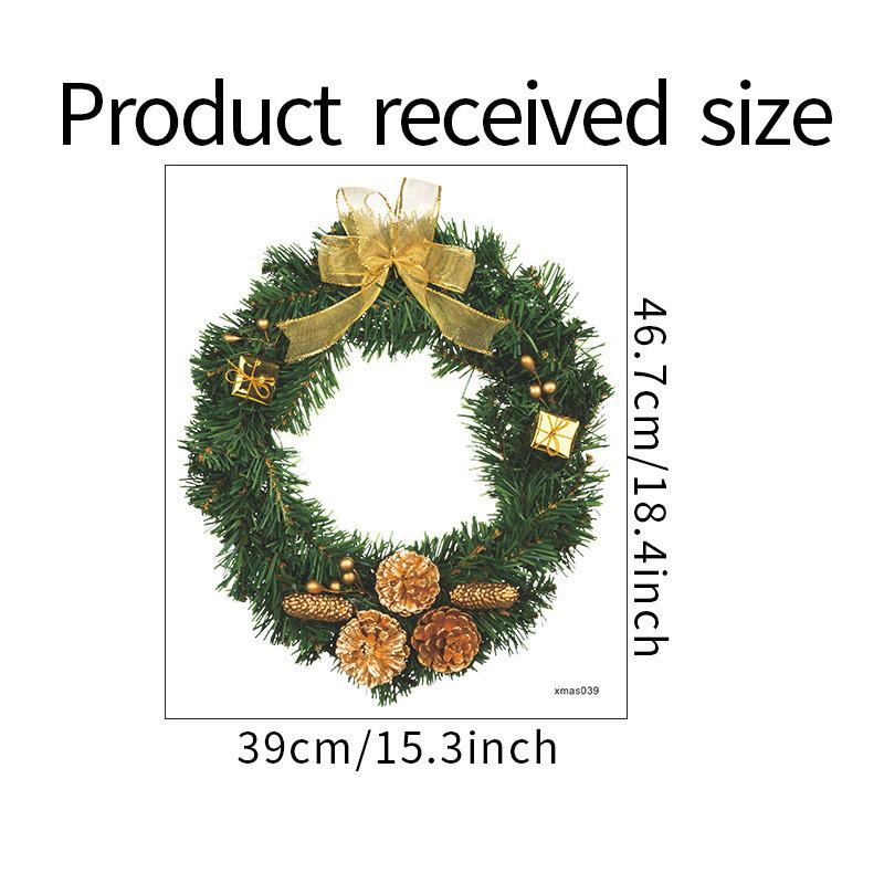 Festive Christmas Wreath & Flowers Self-Adhesive Wall and Door Sticker