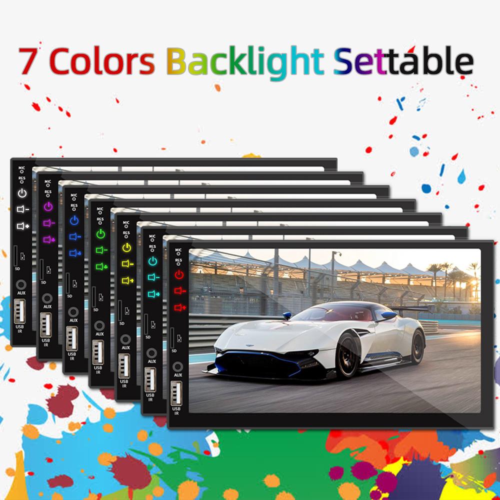 HIPPBQCC 7 Inch Car Radio Carplay Android Auto 1 Din Multimedia Bluetooth Player HD Touch Screen Mirror-Link USB FM AUX Input