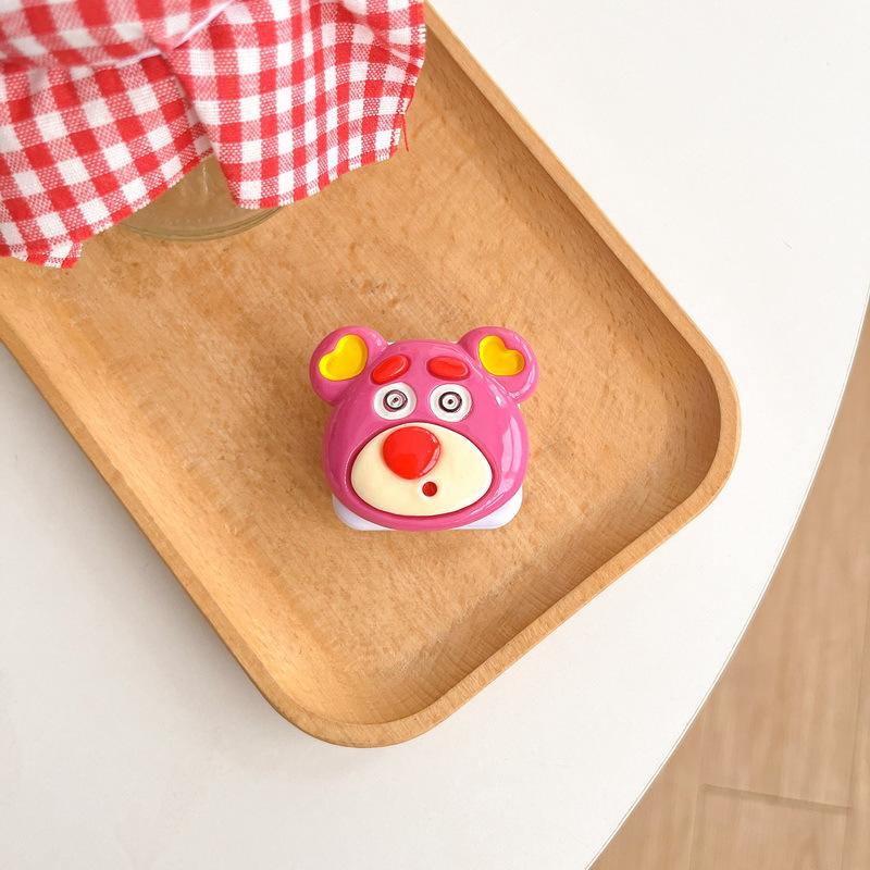 

Cartoon Accessories Rabbit Puppy Milk Tea Resin Mobile Phone Case Airbag Bracket Flip Mirror Paste Retractable Frame