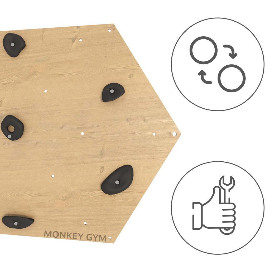 Climbing Wall Cube 1 Wood - Hand Grips Black