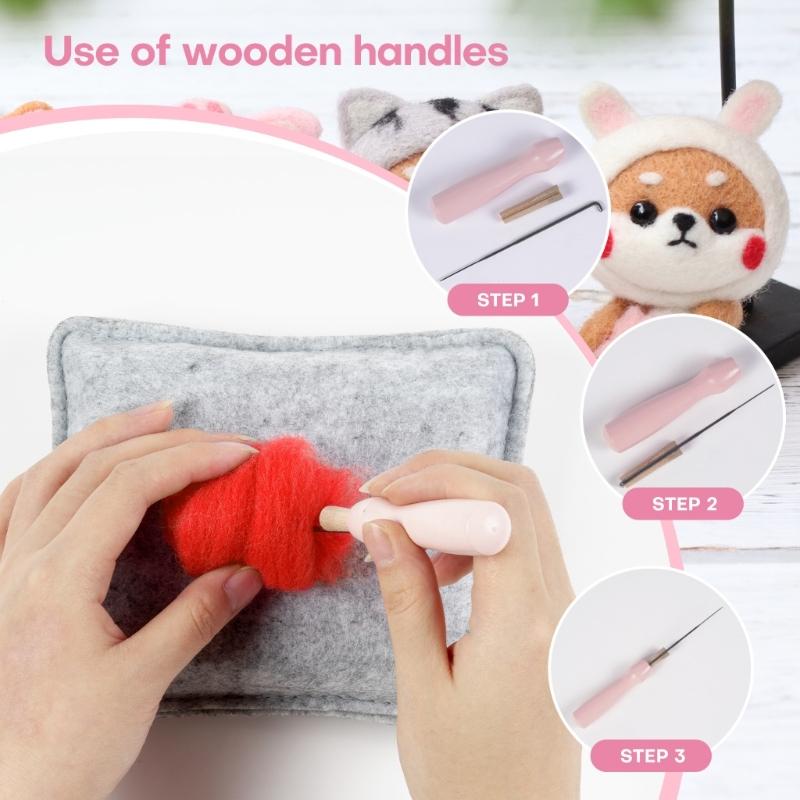 Komplettes Wollfilz-Materialpaket-Set für DIY-Bastelarbeiten Basteln Sie ein charmantes Spielzeug mit diesem anfängerfreundlichen Set