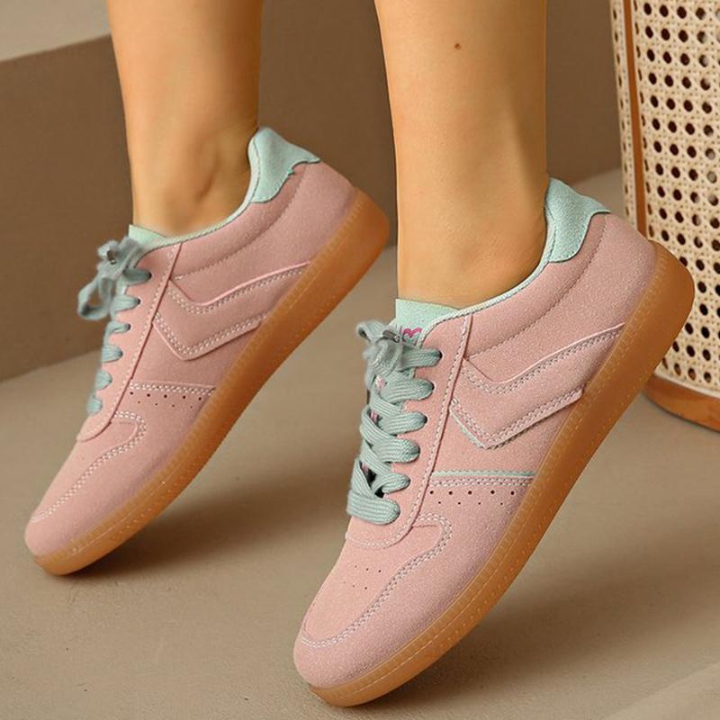 Fashion Women Sneakers Spring Lace Up Sports Shoes Women Autumn Breathable Plus Size 35-44 Sneakers Woman Suede Sewing Casual Shoe Flats