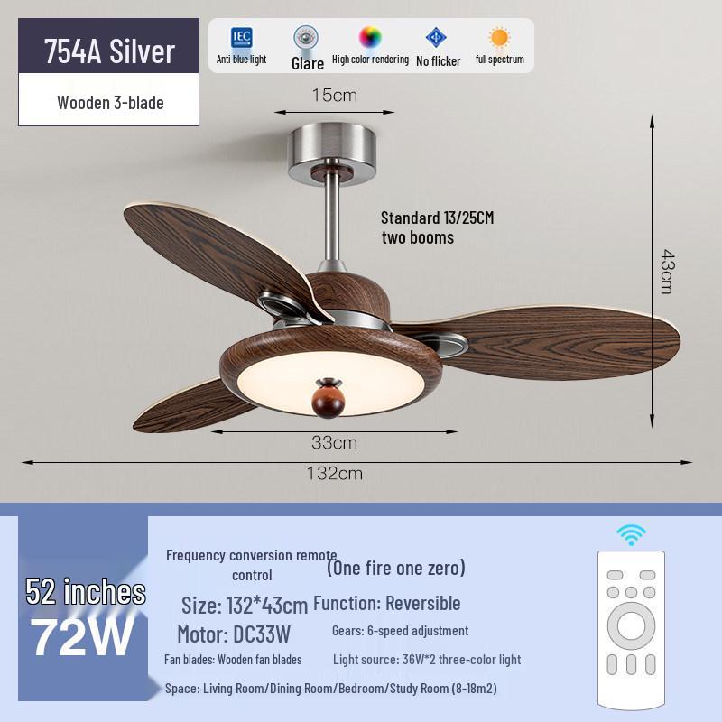 2026 Retro Ceiling Fan Light: Inverter Straight Blade for Living, Bedroom & Dining Rooms
