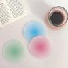 1pc Gradient Acrylic Round Coaster Sunset Gradient Heat Matte Finish Coffee Cup Pad Hot Drink Round Mug Mats Table Decor