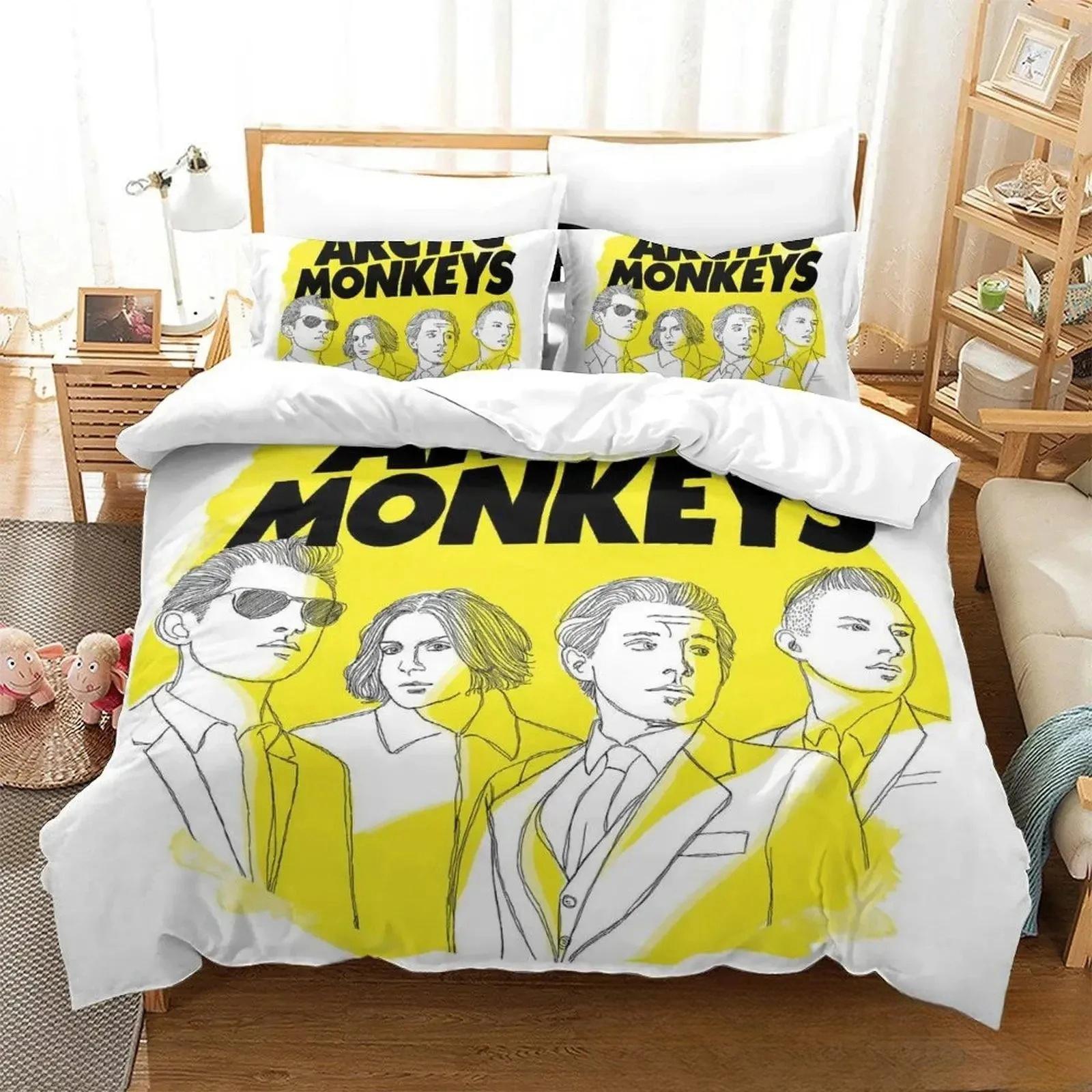

Набор постельного белья с 3D-принтом Arctic Monkeys, музыкальная группа, пододеяльник, комплект для кровати, покрывало, наволочка, одеяло, размер кинг, квин, для мальчиков, взрослых EU single(135x200cm)