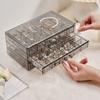 Transparent Jewelry Storage Box Large Capacity 72 Grids Dustproof Stackable Earrings Rings Container Jewelry Organizer