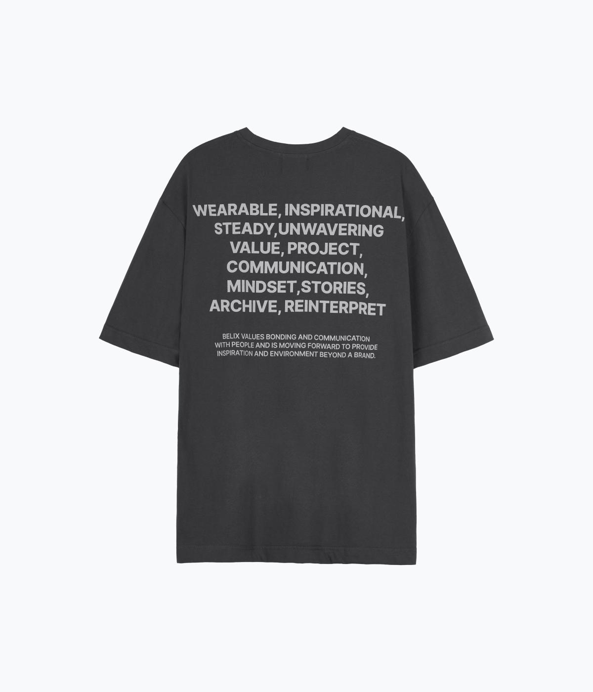 Belix Oversized Identity T-Shirt (Charcoal) M