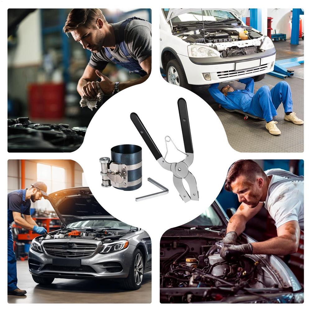 Piston Ring Compressor Tool Piston Ring Installation Tool Car Repair Supplies With Plier For Truck Vehicle RV Sedan Automotive