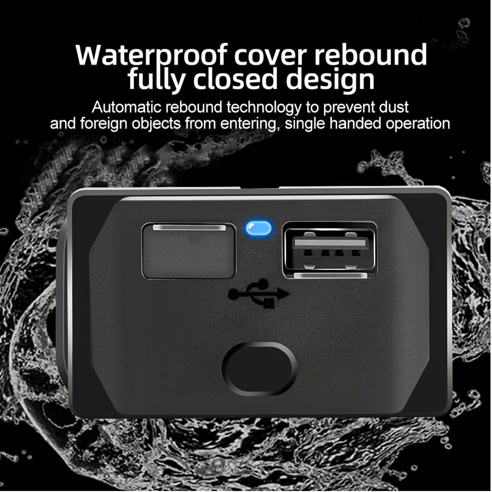 12V-24V USB Fast Car Charger Outlet 50W Dual USB C 30W and Dual QC 3.0 20W Port Car Charger Socket Accessories for Bus RV Truck