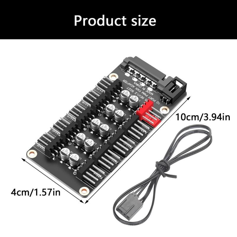 PWMs Computer Fan Speed Regulator 10 Adjustable Level For Efficient Heat Dissipation