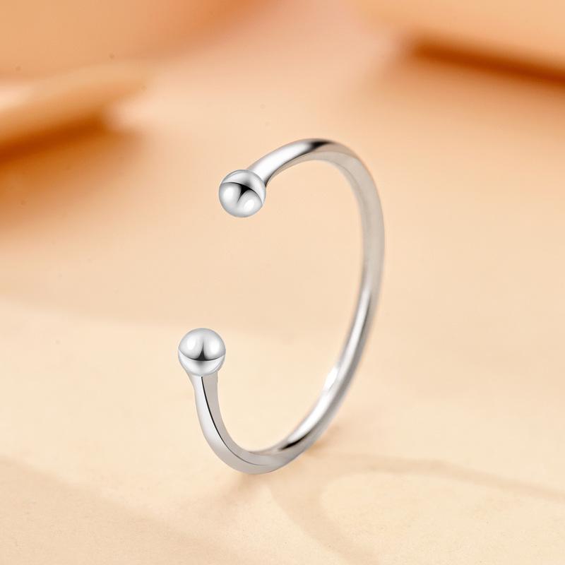 Полированное кольцо-кафф из стерлингового серебра 925 пробы для женщин, штабелируемое Adjustable