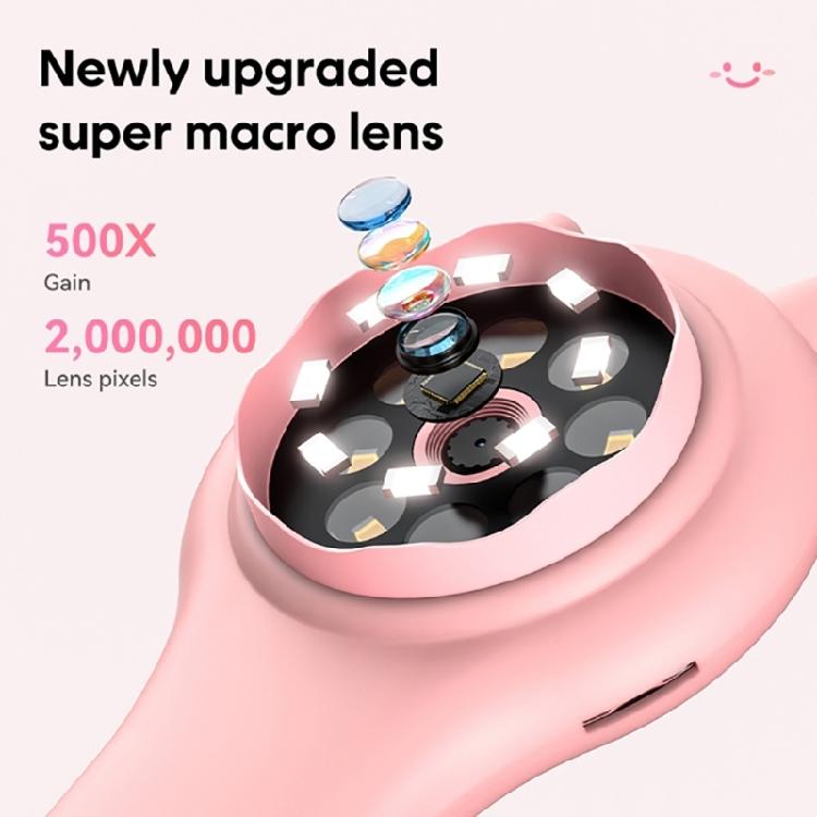 500x Magnification Microscope Handheld Magnifying Glass Support PC Educational Science Toys Pocket Microscopes for Kids