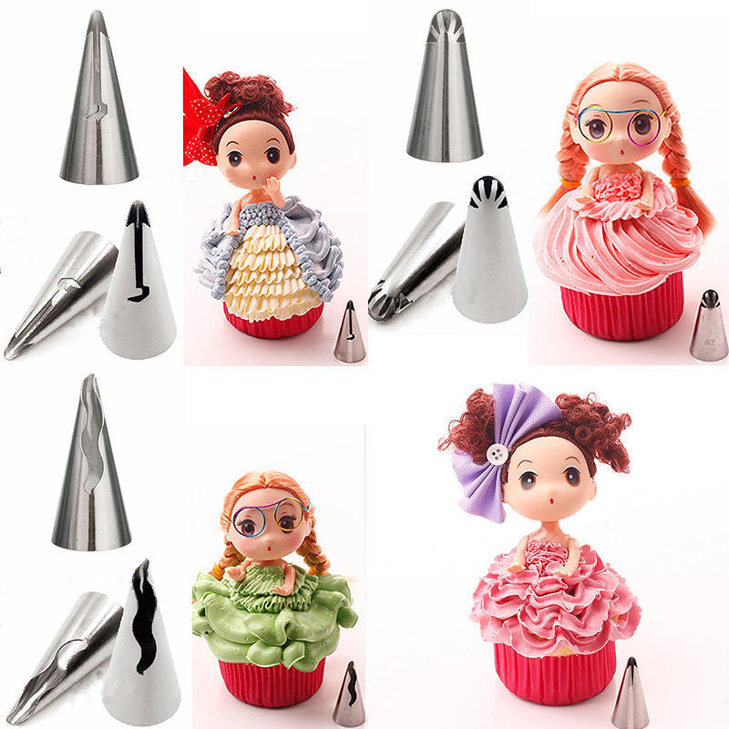 Dolls Dress Korean Bobbi Ruffle Icing Piping Tips Stainless (7 Pcs Lot)