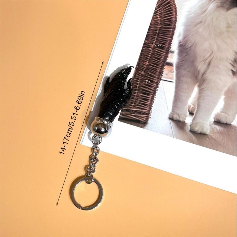 Faux Crocodiles Leather Claw Shaped Keychain Stylish Unisex Keyring Pendant Fashionable Accessory for Bags and Keys