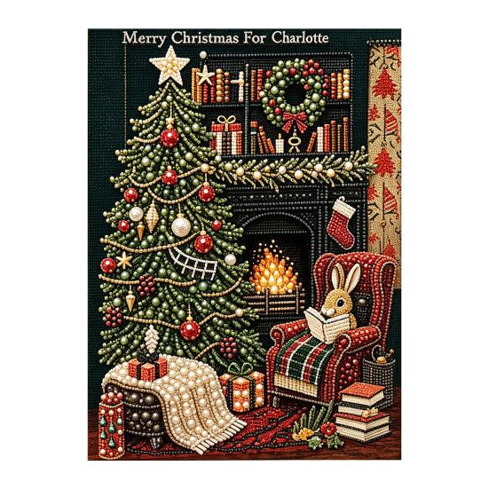 Parent Child Projects Christmas Faux Pearl Painting Kit, Santa Reindeer DIY Art Festive Wall Decorations 3D Angel Craft Kit for Adults, Home
