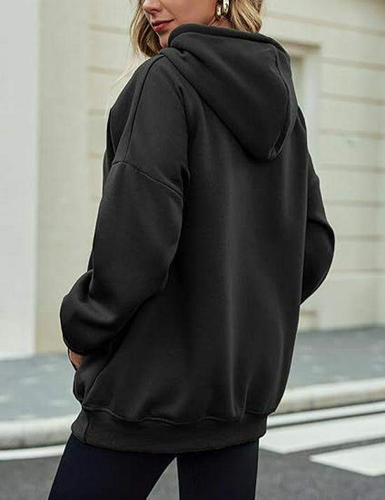 Plus Size Women's Solid Color Drop Shoulder Hooded Sweatshirt with Plus Velvet - Autumn/Winter Collection