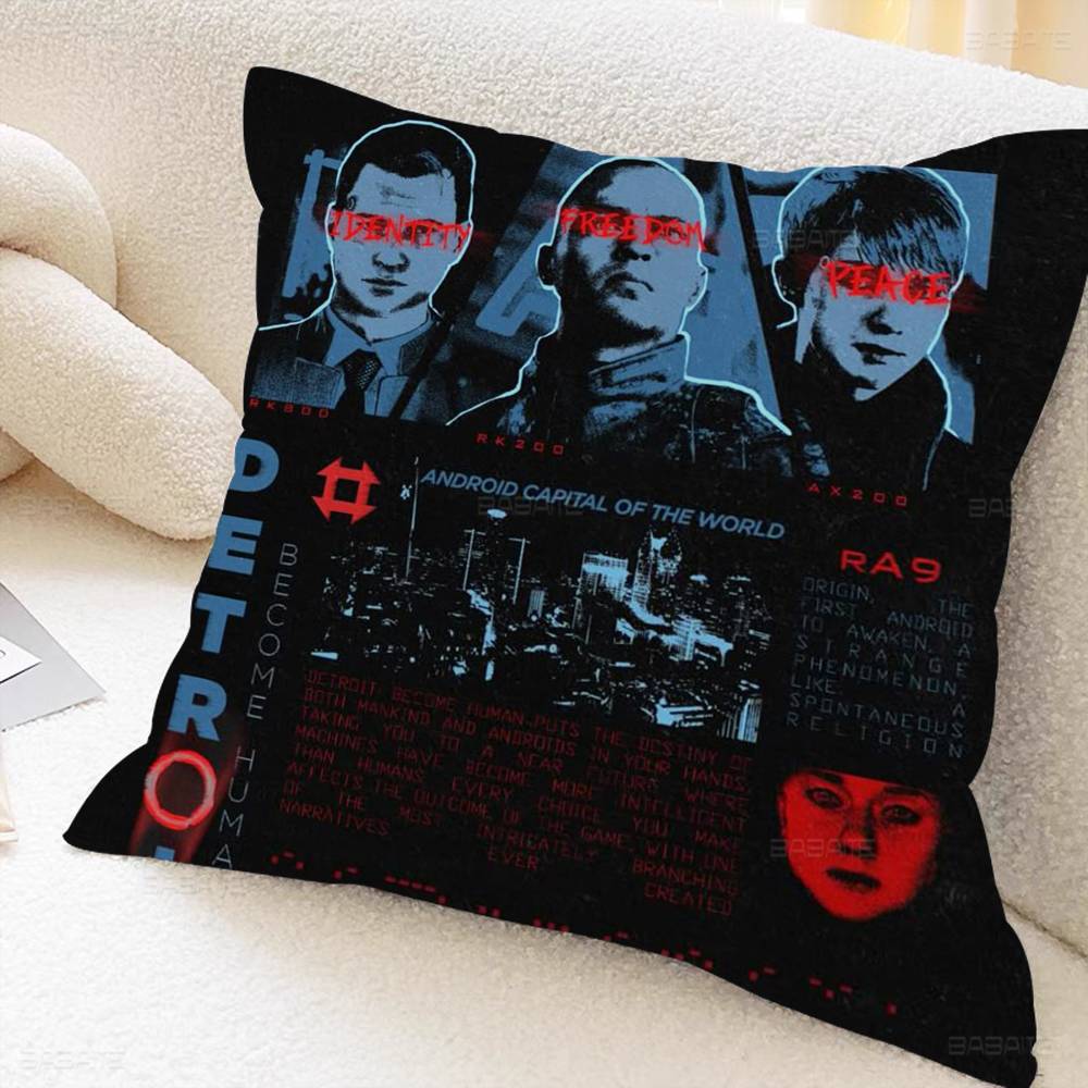 D-Detroit B-Stań się H-Człowiekiem Poszewka na Poduszkę Poszewka na Poduszkę Sofę Dekoracja Pokoju Domowego Prezent dla Dzieci