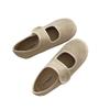 Leather Platform Velcro Doudou Shoes Women's 2025 Spring New Mary Jane Single Shoes Shallow Mouth Comfortable Versatile Women's Shoes