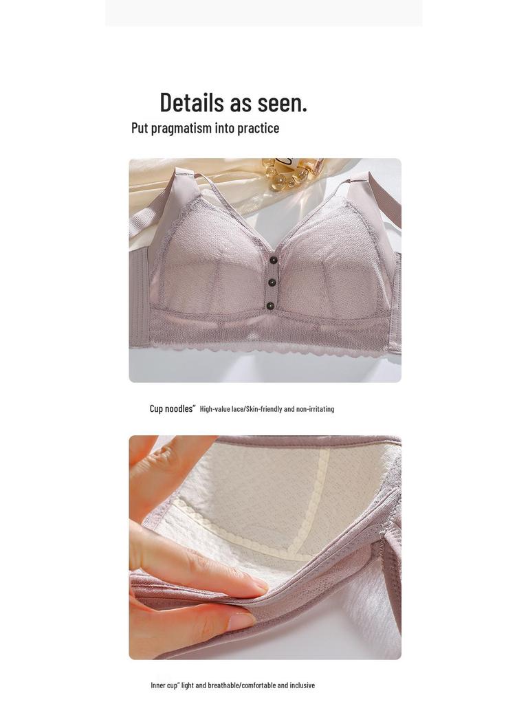 Plus Size Ultra-thin Comfort Bra: Enhances Big Chest, No Underwire, Adjustable Support, Side Boob Control