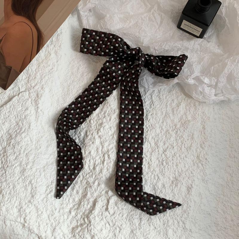 Polka Dot Silk Scarf, Long Strip, High-end, New Retro Versatile Temperament, Neck Decoration, Small Scarf, Headband, Hair Tie, Streamer.