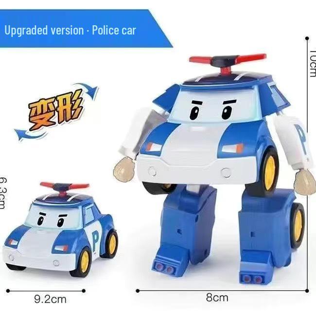 Transformable Robo-Toy Set: Sheriff, Fire Truck, Police, and Firefighter Cars
