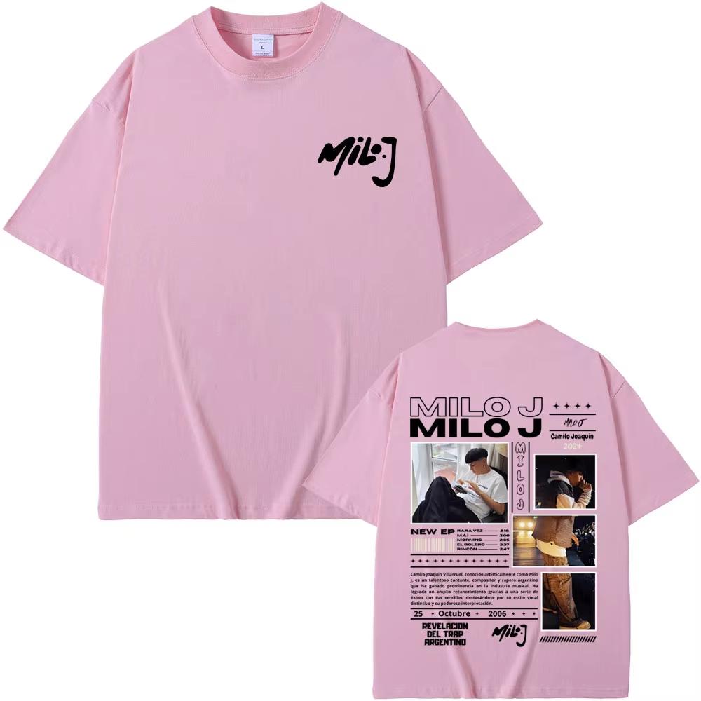 Rapper Milo J 111 Album Graphic Print Unisex Hip‑Hop Fashion Loose Casual Short‑Sleeve T-shirt