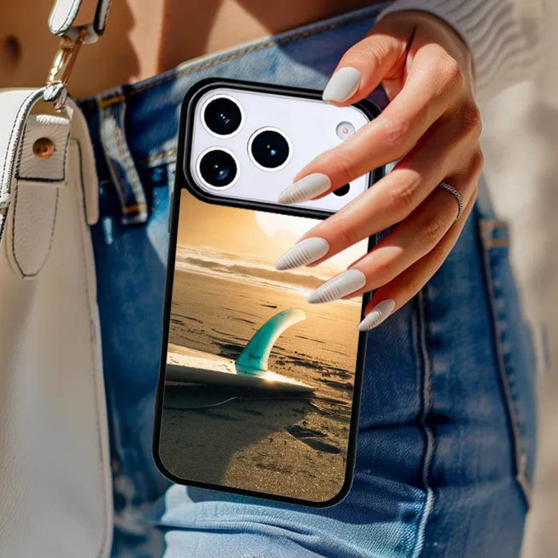 Beach Surf Board Ocean Waves Phone Case For iPhone 17 Air 14 15 13 12 Max Cover For Apple 14 15 16 16e 11 Pro Max Plus Coque