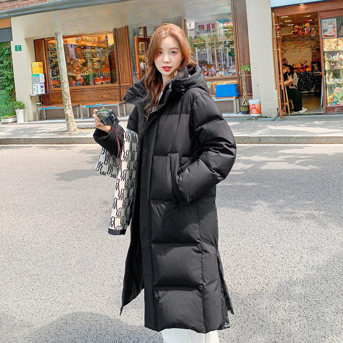 

Длинная одежда с хлопковой набивкой, Новая утолщенная свободная парная одежда с хлопковой набивкой, Хлопковые куртки, Зимние куртки. XXL чёрный