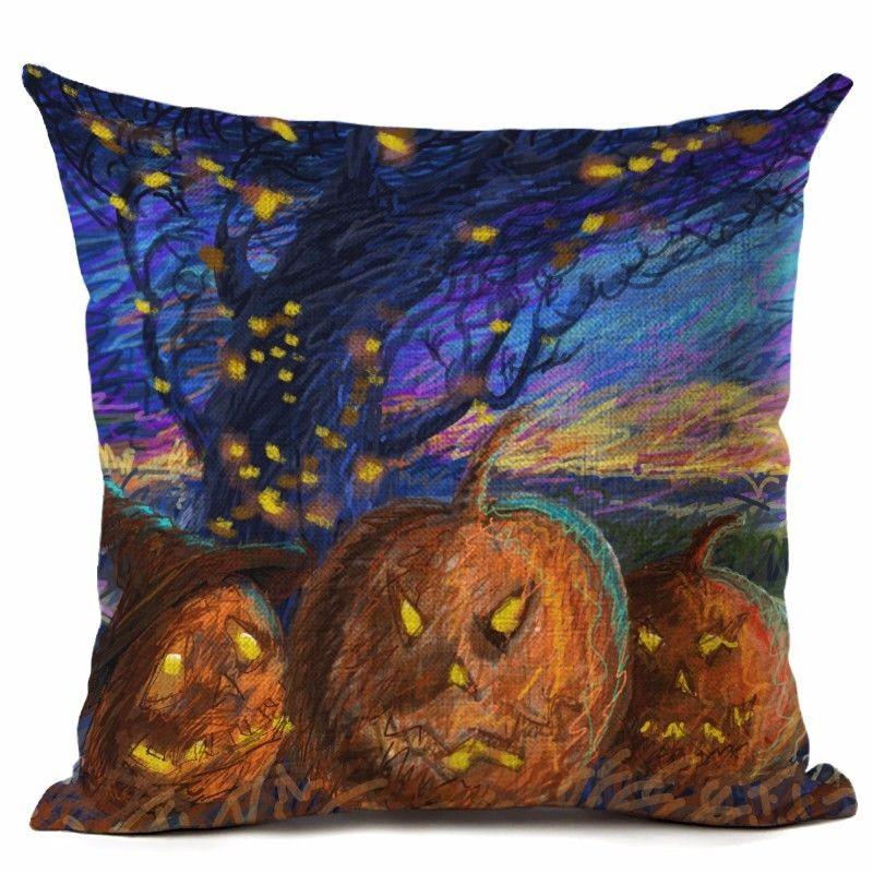 18" Cotton Halloween Linen Throw Pillow Case Cushion Cover Party Home Decor Sofa