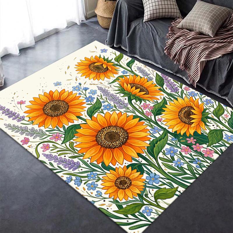 2025 New Flower Carpet Rug for Living Room Bedroom Home Sofa Decoration,Kids play Non-slip Floor Mat