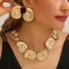 Luxury Conch Clavicle Chain Set Retro Trendy Necklace Earring Set European American Style