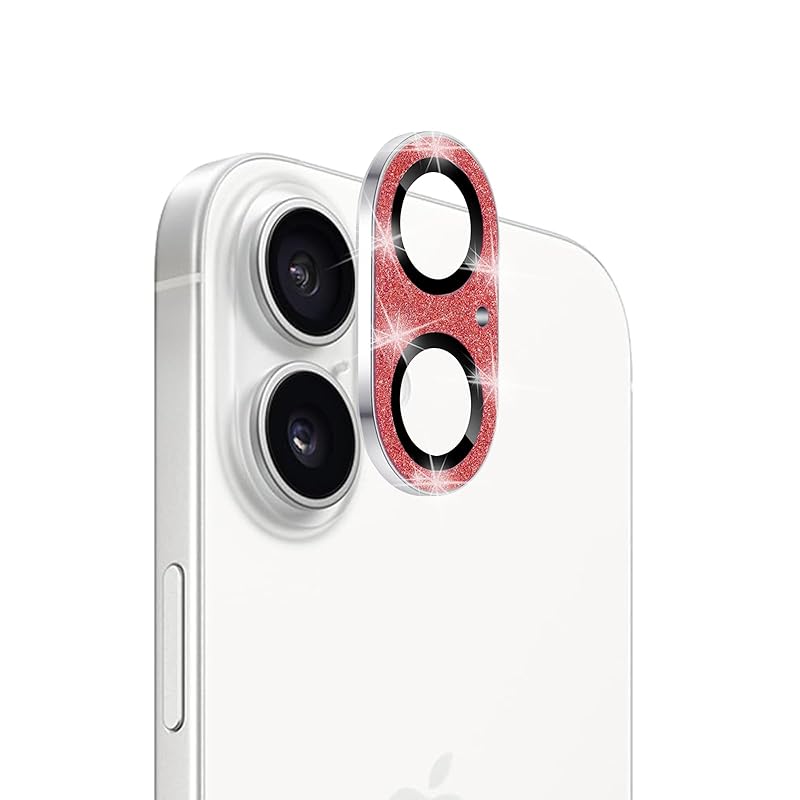 

iPhone 16 For/iPhone Plus for camera protective glass film [1 piece] red camera lens protection cover camera cover Scratch prevention Shockproof