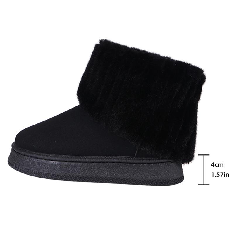 

Ботильоны из искусственного меха и плюша, женские, 2024 г., нескользящие зимние ботинки из искусственной замши, женские, удобные, мягкие, теплые, плюшевые, зимние туфли для женщин 39 чёрный