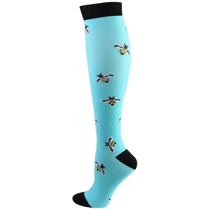 1Pair Snug Support Stockings For Compression Wear Cooling Running Cycling Pressure Soccer Adult Sock Korean Edition Network Pressure Socks