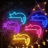 Battery Powered Night Light Cat LED Neon Sign Wall Sconce for Bedroom Decor, Cute Cartoon Animal Creative Gift Kids Light, Energy Saving Decorative