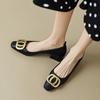 French thick heel single shoes women's spring 2025 new versatile ladyshoes high heel evening shoes women's shoes