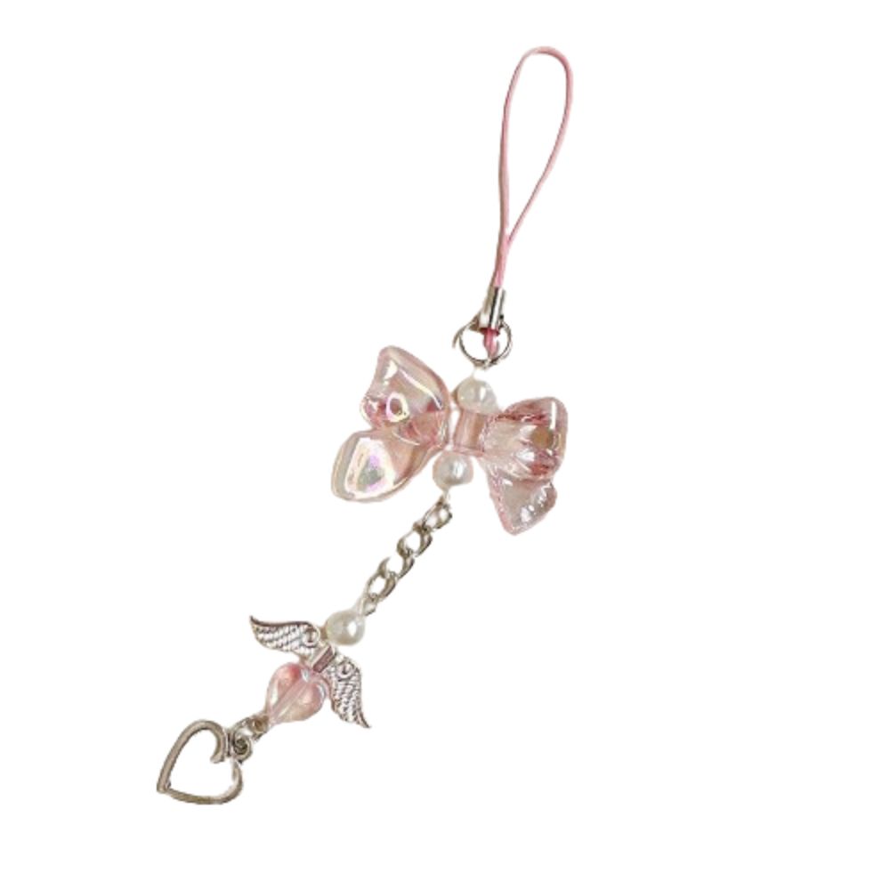 Wings Heart Fringe Phone Lanyard Love Pendant Bowknot Phone Chain  Key  Accessories