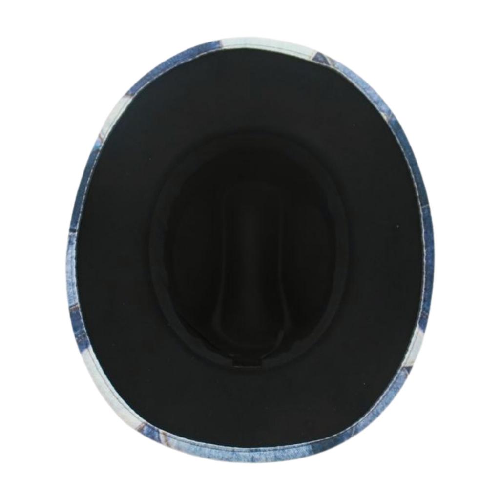 Fashion Design Sense Color Matching Embroidered Jazz Hat Retro Western Cowboy Top Hat Stage Catwalk Concave Stage Hat