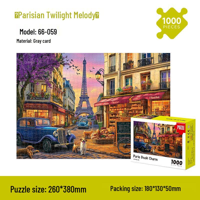 1000-Piece Cartoon Jigsaw Puzzle for Adults and Kids - Challenging Educational Stress Relief Toy Gift