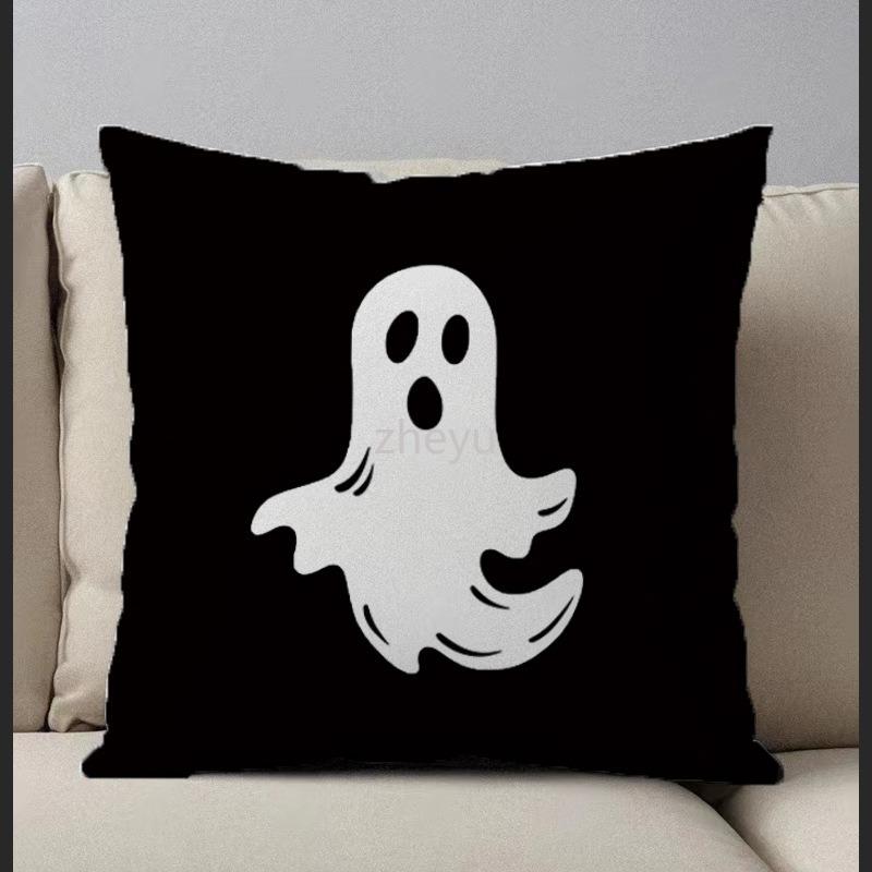 Halloween Party Decoration Pillowcase Ghost Pumpkin Castle Pillowcase Suitable for Home Living Room Sofa Room Decorations