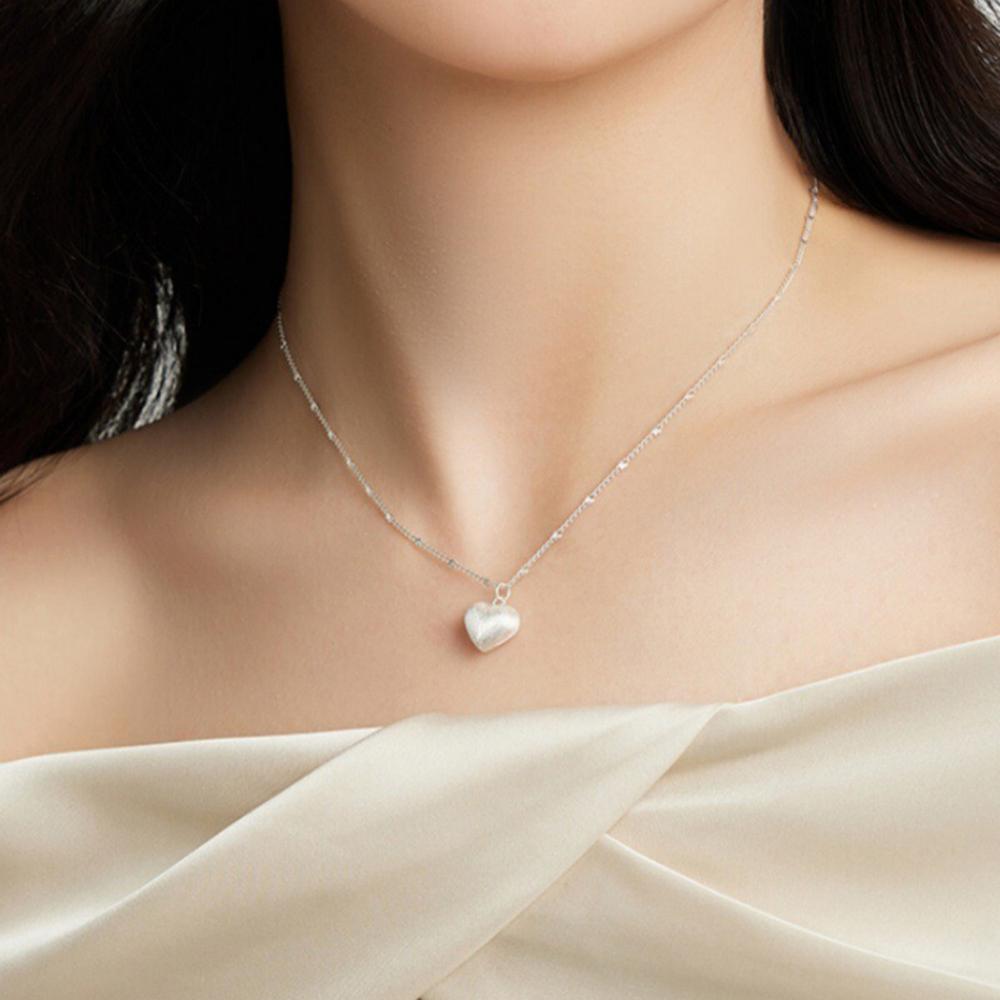 1pc Fashion Heart Pendant Necklace Simple Metal Collarbone Chain for Daily Wear Elegant Women's Personalized Jewelry Necklace