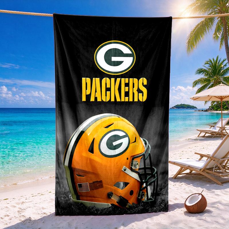Green Bay Packers Quick-drying soft and absorbent beach towel—perfect for beach trips swimming outdoor camping and travel an essential beach item