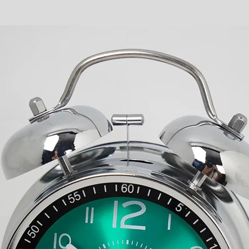 Iron Art Silent Quartz Alarm Clock for Kids Creative Glow Pointer Table Clock Fashionable Desktop Decor