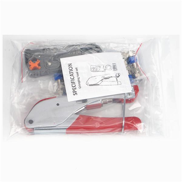 Compression Tool Kit RG59 RG6 Coaxial Crimping Tool Dual Blade Coaxial Cable Stripper With 10F Conne
