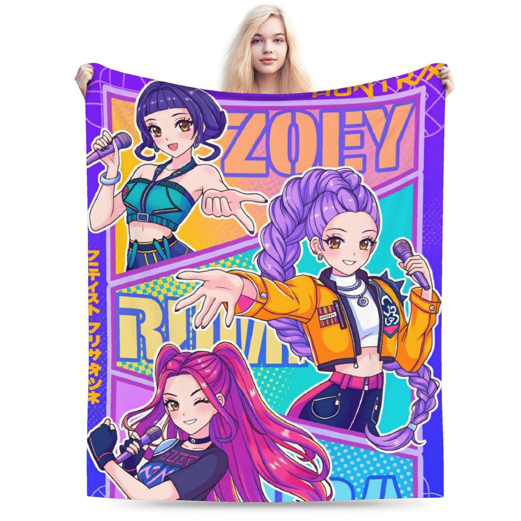 Kpop-inspired Flannel Blanket Winter Warm Soft Throw Blanket for Children Bedroom Comfortable Bedspread Sofa Bed Cover